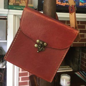 Brick red leather camera/handbag